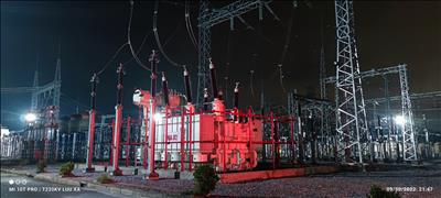 Ban Quản lý dự án truyền tải điện đóng điện Dự án Lắp máy biến áp 220kV thứ 2 Trạm biến áp 220kV Lưu Xá